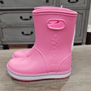 CROCS crocband Kids Vibrant Pink Rain Boots size 13